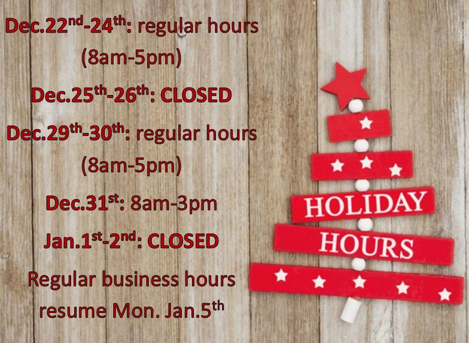 Holiday Hours