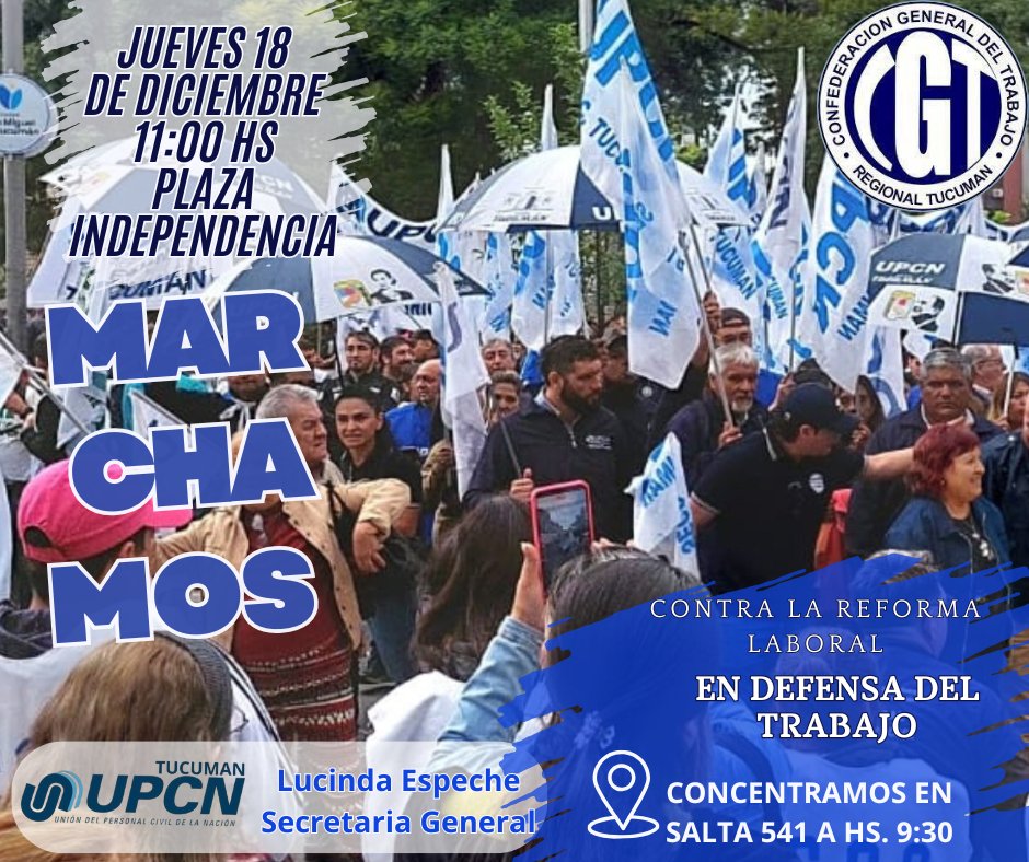 𝗘𝘀𝘁𝗲 𝗷𝘂𝗲𝘃𝗲𝘀 𝟭𝟴 𝗱𝗲 𝗗𝗶𝗰𝗶𝗲𝗺𝗯𝗿𝗲 𝗮 𝗛𝘀.𝟭𝟭:𝟬𝟬 "𝘁𝗼𝗱𝗼𝘀 𝗮 𝗣𝗹𝗮𝘇𝗮 𝗜𝗻𝗱𝗲𝗽𝗲𝗻𝗱𝗲𝗻𝗰𝗶𝗮". 𝗠𝗮𝗿𝗰𝗵𝗮𝗺𝗼𝘀 𝗰𝗼𝗻𝘁𝗿𝗮 𝗹𝗮 𝗿𝗲𝗳𝗼𝗿𝗺𝗮 𝗹𝗮𝗯𝗼𝗿𝗮𝗹. 𝗰𝗼𝗻𝗰𝗲𝗻𝘁𝗿𝗮𝗺𝗼𝘀 𝗲𝗻  𝗔𝘃 𝗦𝗮𝗹𝘁𝗮 𝟱𝟰𝟭 𝗮 𝗛𝘀. 𝟬𝟵:𝟯𝟬.