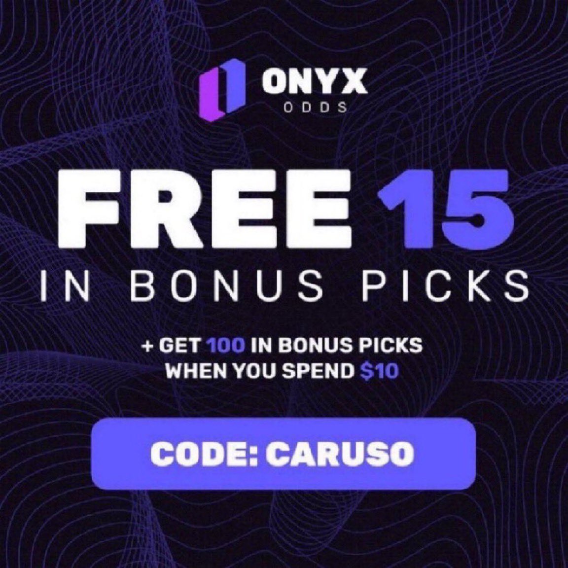 AlexCaruso's tweet image. GET $115 FREE TO BET ON ONYX TODAY

✅$15 Bonus Bets for Signing Up
✅Bet $10 get $100 in Bonus Bets
✅Legal in 35+ States
✅Daily Profit Boosts 

THIS PROMO WILL BE GONE SOON ⏰

Use Code CARUSO to sign up OR use this link ➡️ onyxodds.com/?clickId=4d9da…