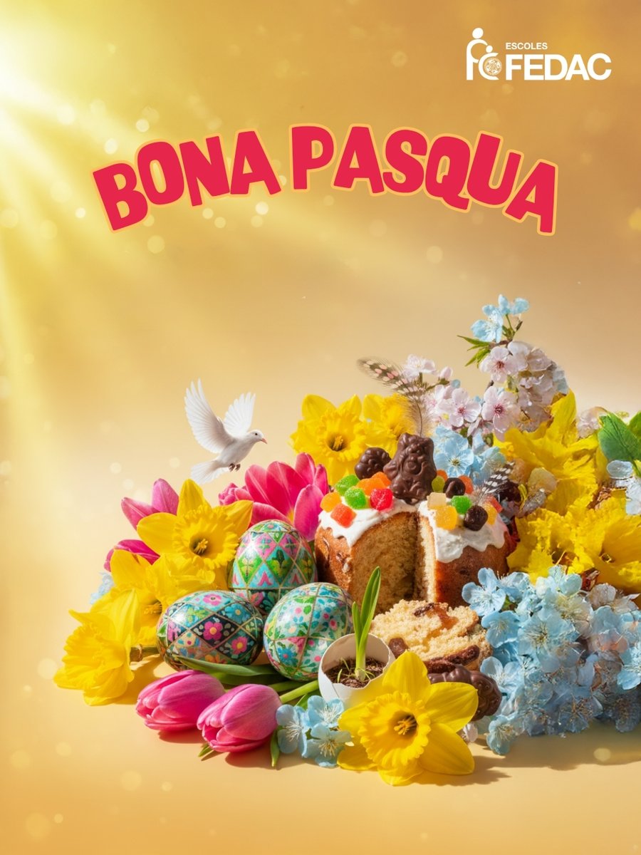 FEDACSantAndreu's tweet photo. La Pasqua, l’alegria de la resurrecció i el renaixement de la natura 🌷ens conviden a ser la nostra millor versió (#TUtopia).
Que aquesta energia ens impulsi a implicar-nos en el món 🌍 per un futur més just i ple d'esperança. 🤝Bona Pasqua 2026!
#Pasqua2026 #avuixdemà #Catalunya https://t.co/iZuKVKwoLi