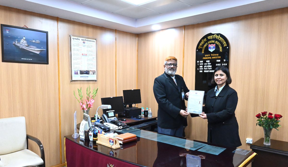 dgrIndia's tweet photo. 20 in number empanelment certificates for DGR Security Services were awarded to Armed Forces Veteran Officers by Cmde Vikrant Kishore, Principal Director, DGR on 17Dec2025.
#IndianArmy
#IndianNavy
#IndianAirForce
@secyesw
@SpokespersonMoD
@adgpi
@IndiannavyMedia
@IAF_MCC https://t.co/1ILXrXFckO