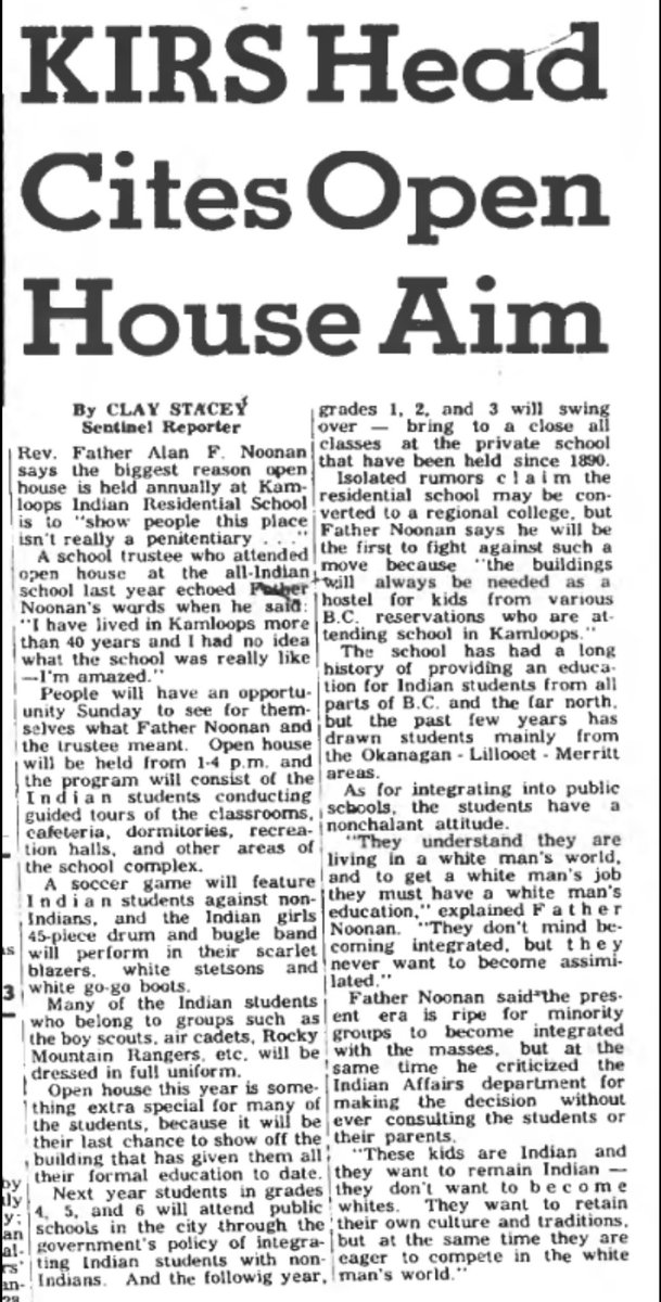 Kamloops Res. School Horrors!

• 45-piece drum &amp; bugle band
• Boy Scouts
• Air Cadets
• Rocky Mountain Rangers
• Dance clubs
• Theatre
• Sports teams
• Open houses
• Reunions
• International trips
• Integration into local schools