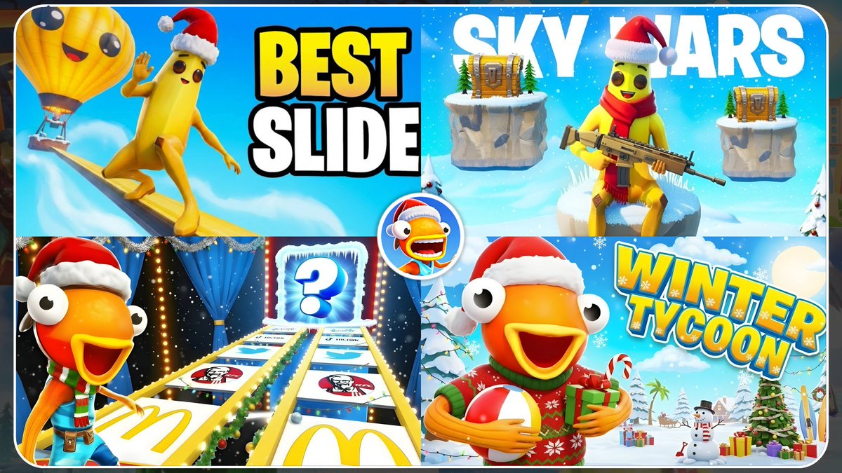 Some Christmas thumbnails I've made🎄❄️

If you need a thumbnail for your Fortnite Creative map, just send me a DM📩

Affordable thumbnails, done within 24 hours🎯

🎨behance.net/tomfn

#FortniteCreative #FortniteMap #Fortnite #FortniteArt #UEFN