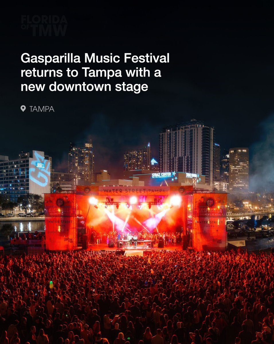 Gasparilla Music Festival is officially returning to Tampa April 10–12, 2026 with a new home at Meridian Fields.
