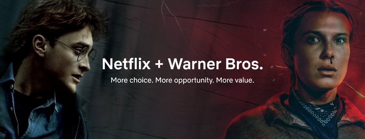 cacocardassi's tweet photo. A Warner RECUSOU a oferta hostil da Paramount e escolheu seguir com a venda para Netflix! 

Harry Potter já foi colocado ao lado de Stranger Things nesse pôster! https://t.co/usJCeNAG7I