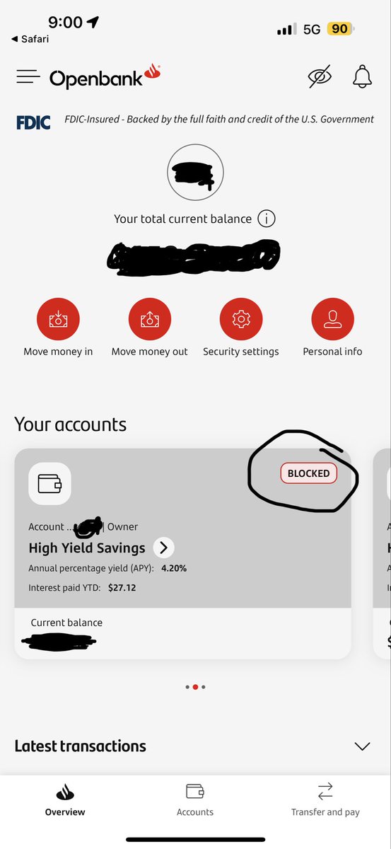 Liwski's tweet photo. @CNBC @FDICgov @Bloomberg @SECGov 

Why is @Openbank from @bancosantander blocking accounts with 0 reason or explanation for weeks and weeks. They send 0 notification. You call and they have 0 information other than that a “special group” is reviewing the account. This is awful. https://t.co/RjckgWnJ6g