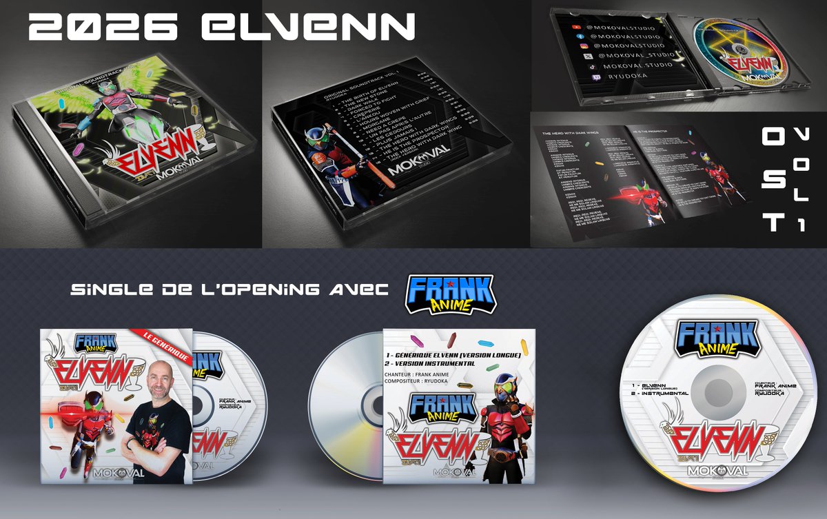En attendant l’épisode 2 d’Elvenn…
Voici un petit aperçu de ce que vous réserve l’année 2026 !
L’OST de Elvenn – Vol. 1 sortira en version physique, avec un morceau exclusif qui ne sera pas disponible sur Spotify.
Et ce n’est pas tout : le single de l’opening, réalisé en