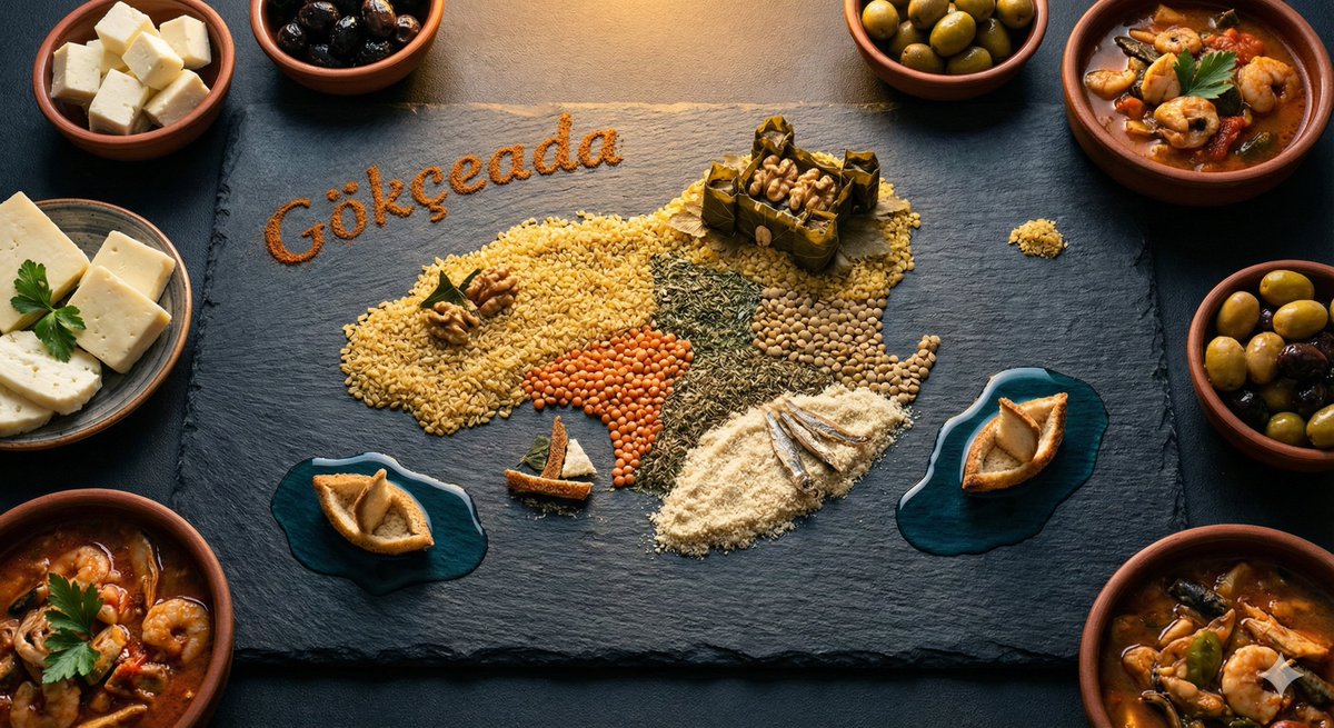 Gökçeada ve ürünleri. #NanoBananaPro #NanobananaAI  #gökçeada