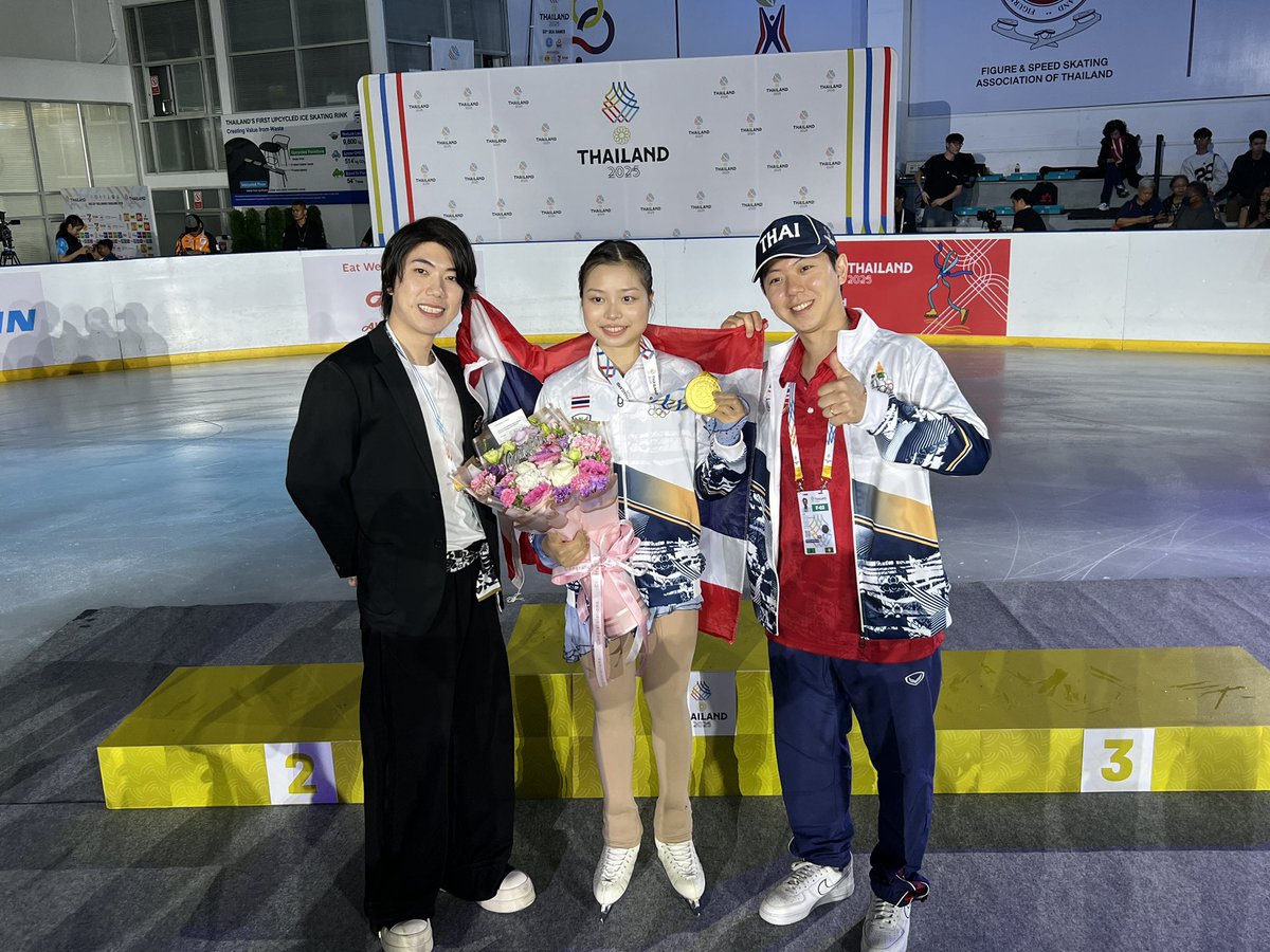 LysFigureSkate's tweet photo. Congratulations🏆💐

#SEAGames2025 #Thailand #LYS #AnriKaneshige https://t.co/92rpNZc6c6