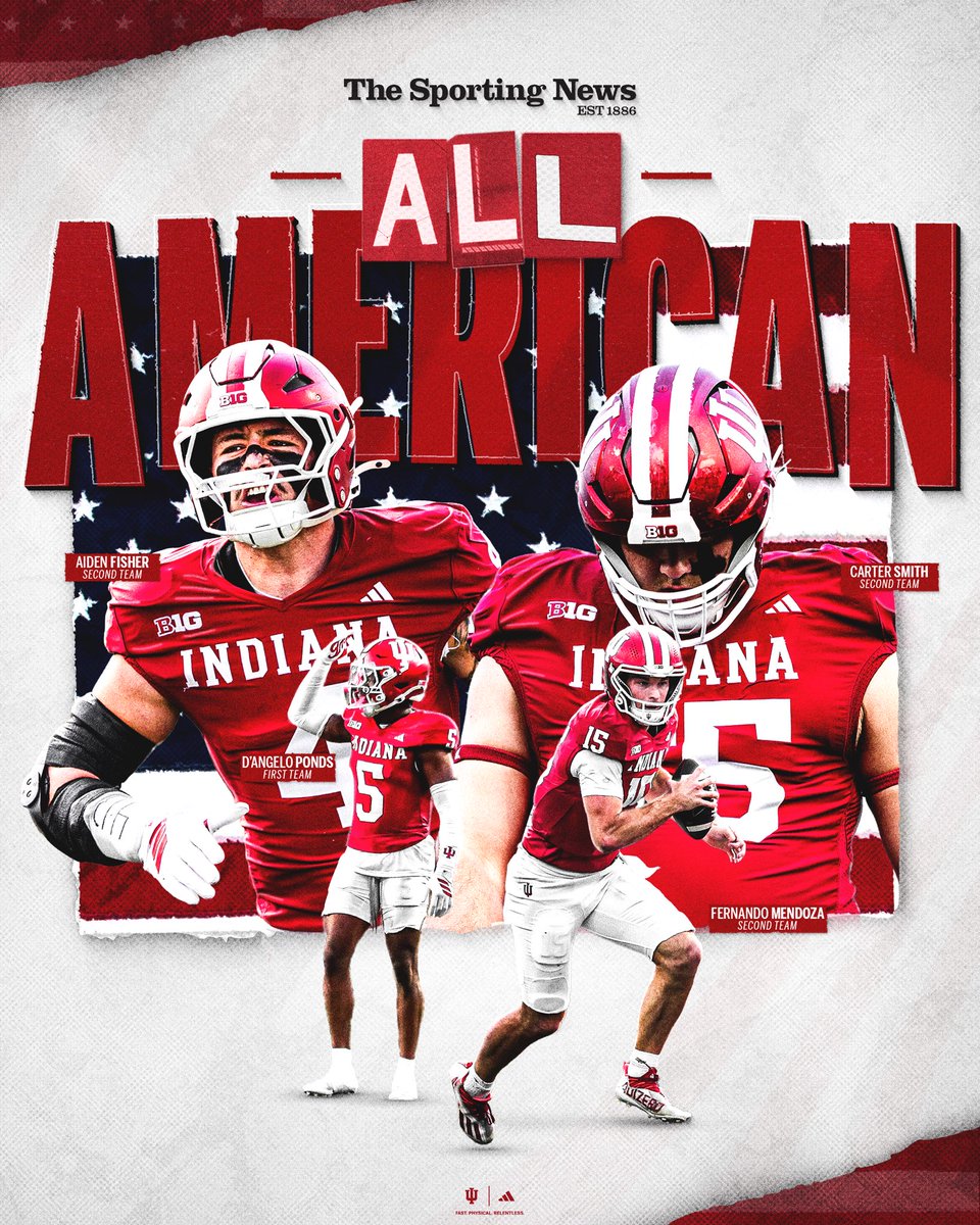 IndianaFootball's tweet photo. Our Sporting News All-Americans. ⬇️ https://t.co/vj96uQ1GNd