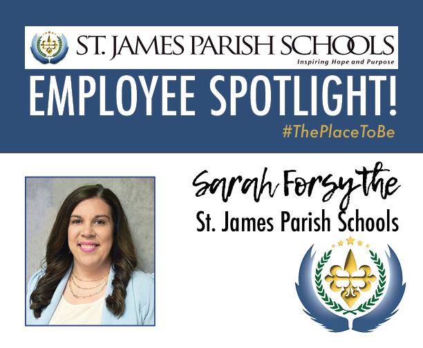 👩‍💼 EMPLOYEE SPOTLIGHT: 📷️
Mrs. Sarah Forsythe is the Public Information Manager for St. James Parish Schools where she shares the stories of students, staff, and community partnerships that make SJPS #ThePlaceToBe 

💬 Mrs. Forsythe says, “There are so many incredible things