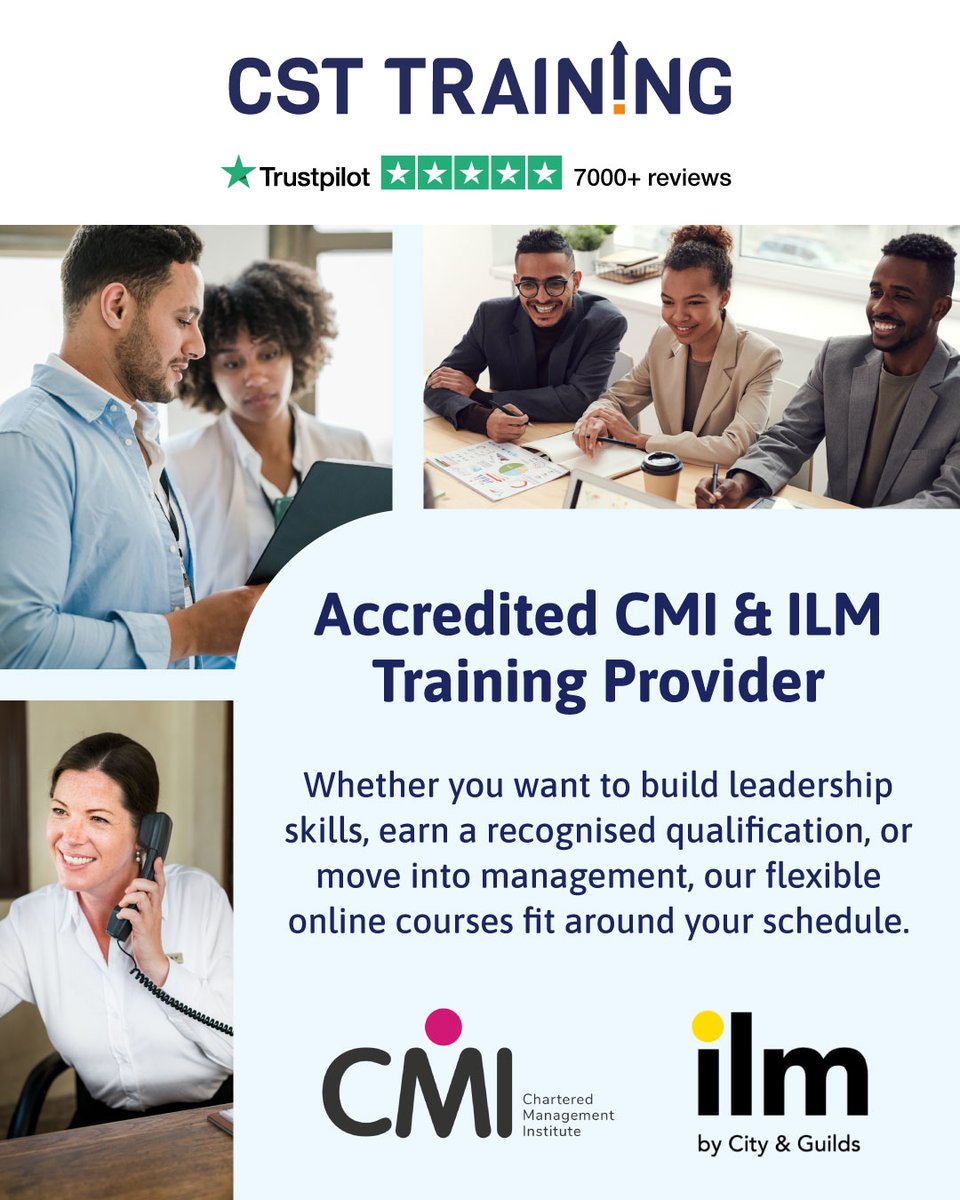 🎓 Accredited Training Provider of CMI &amp; ILM Courses

✅ Industry recognised qualifications
✅ Expert tutor support
✅ 100% online and flexible

Start your journey to becoming a confident and qualified leader today 👉 hubs.ly/Q03TdGXF0

#CMI #ILM #ManagementTraining