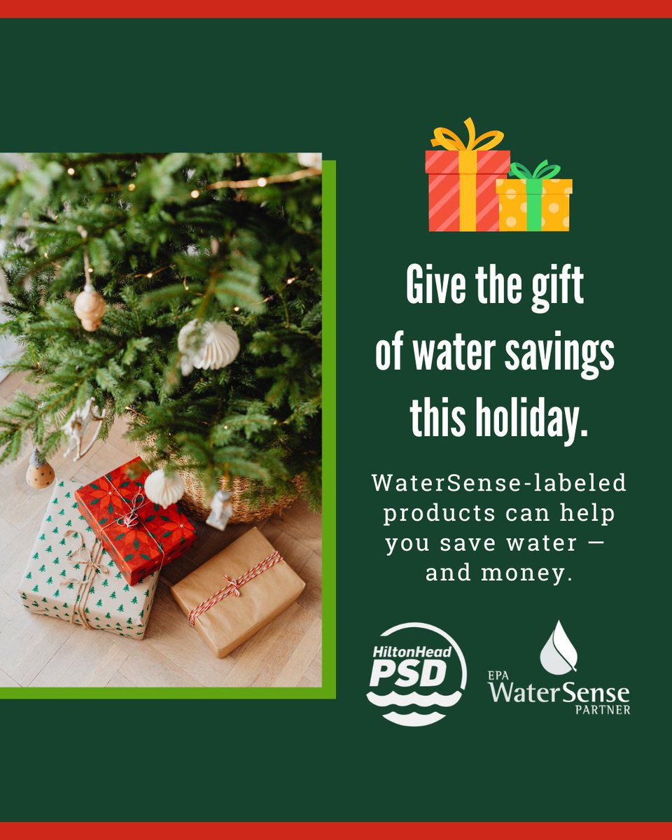 hiltonheadpsd's tweet image. Here are a few ideas to gift:
✨A fancy new shower head 
✨A new irrigation controller for the one who loves their lawn
✨New faucets to perfectly match their newly-renovated bathroom

Check out the WaterSense label:
hubs.ly/Q03WzmpR0 

#WaterSensePartner