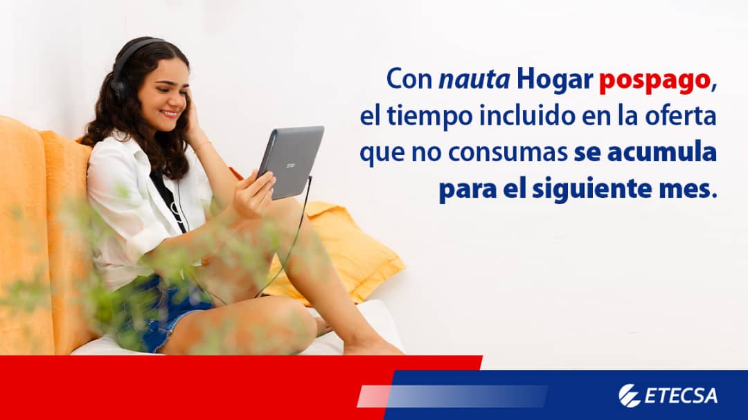 👉 ¿No consumes siempre todas las horas de tu oferta de #nautaHogar?

📌Con la modalidad pospago podrás acumular el tiempo que no  consumas  para el próximo mes, hasta 1080 horas.
🌎 Más detalles en etecsa.cu