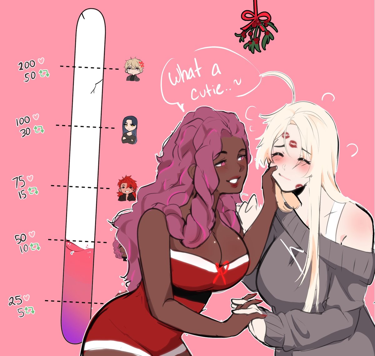 PrimroseENVT's tweet image. Reach Tier 2!! :D How Marrissa would react with Mistletoe~!
