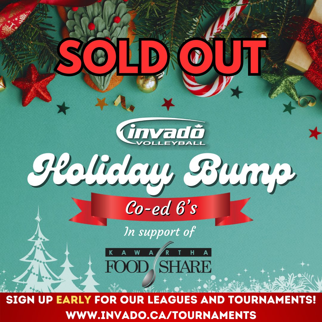 InvadoVB's tweet image. 🎄✨ SOLD OUT! ✨🎄

We’re officially SOLD OUT for our 7th Annual Holiday Bump this weekend! Thank you all for the incredible support—we can’t wait to see everyone there.

Missed out? Be sure to sign up EARLY for our upcoming leagues and tournaments — spots fill up FAST and we’d…