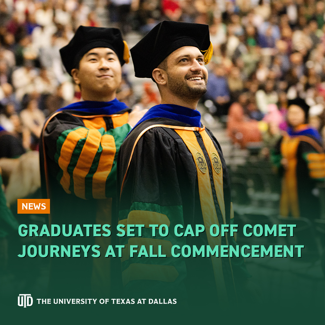 UT_Dallas's tweet photo. ICYMI... Almost 3,000 students are expected to participate in 11 school ceremonies and a doctoral hooding

Get all the details about the ceremonies, including campus parking information: https://t.co/m4ZBJlTdmD

#utdgrad https://t.co/pwgtzV8XDG