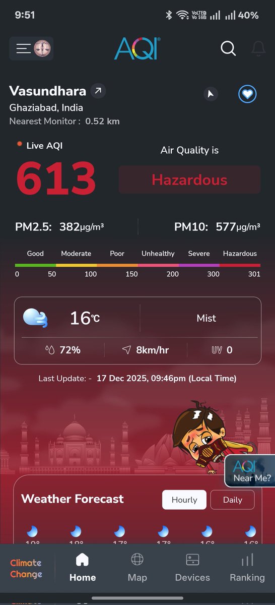 Wordsofsands's tweet photo. Delhi NCR 9:52 pm air quality status https://t.co/GwBapqOnrI