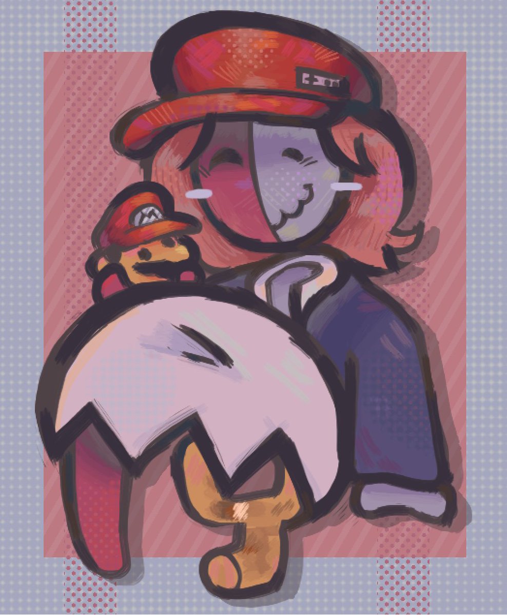 hanging around with the mario plush