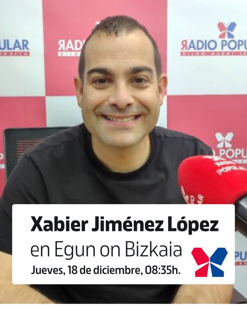 Bihar, 8:35ean, gure bilboko zinegotzia <a href="/Eljoventopo/">Xabi Jimenez🔻</a> Radio Popular - Herri Irratian! Ez galdu!

Mañana, a partir de las 8:35h. entrevista a nuestro concejal Xabi Jimenez López en Radio Popular - Herri Irratia.

Puedes seguirlo en directo: radiopopular.com
