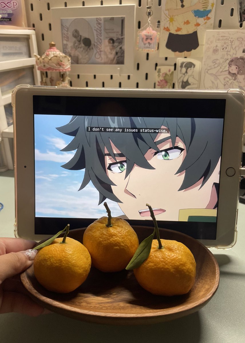 my lil snack plate + anime watching 🍩🍪🍊