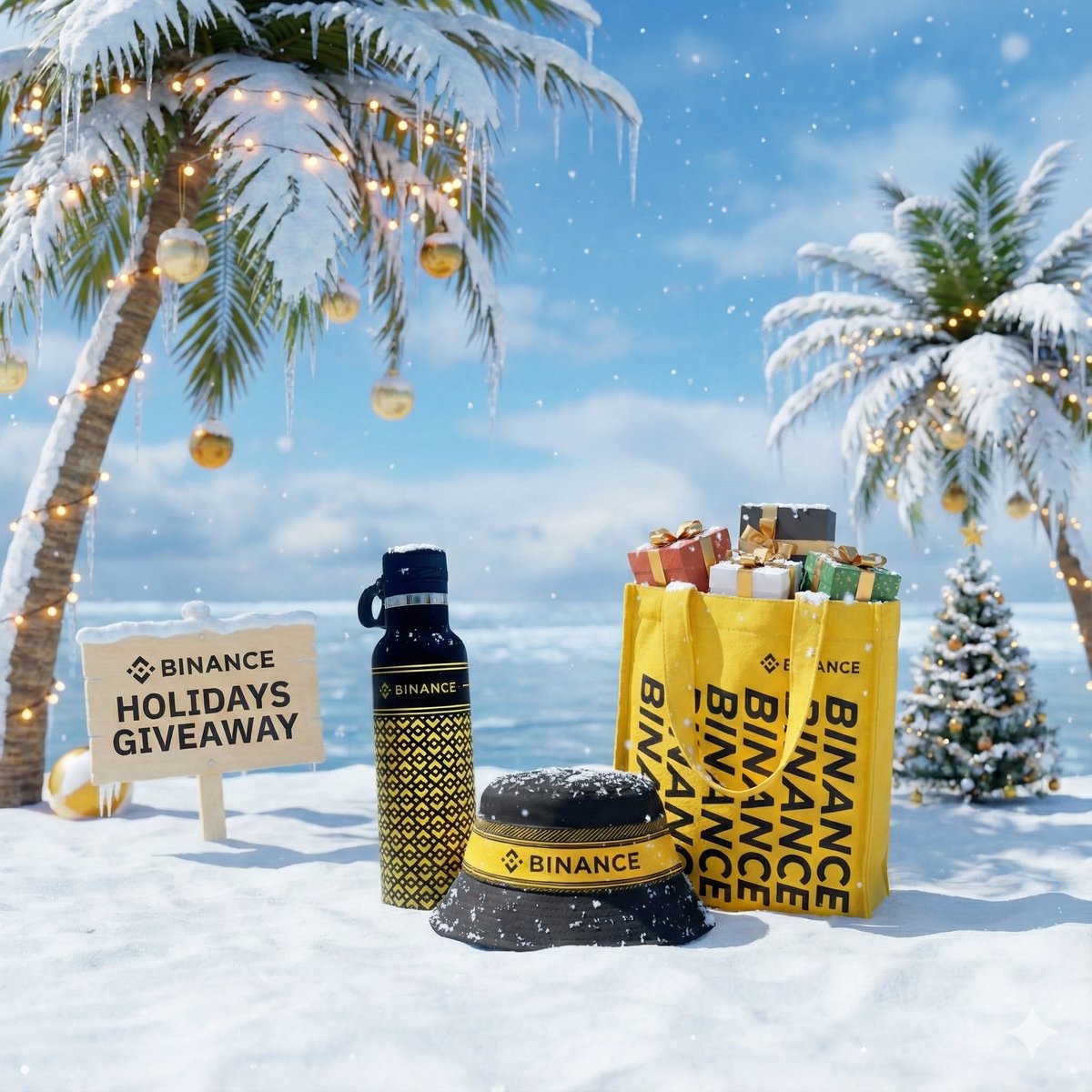 🎄 Binance Holidays Swag Giveaway
Celebrating our Top Engagers of 2025: the ones who showed up all year.

Selection is based on:
• Consistent replies
• Genuine engagement with the community

🎁 Bonus:
Comment and share: 2 random winners will be selected using Grok.

Prizes are