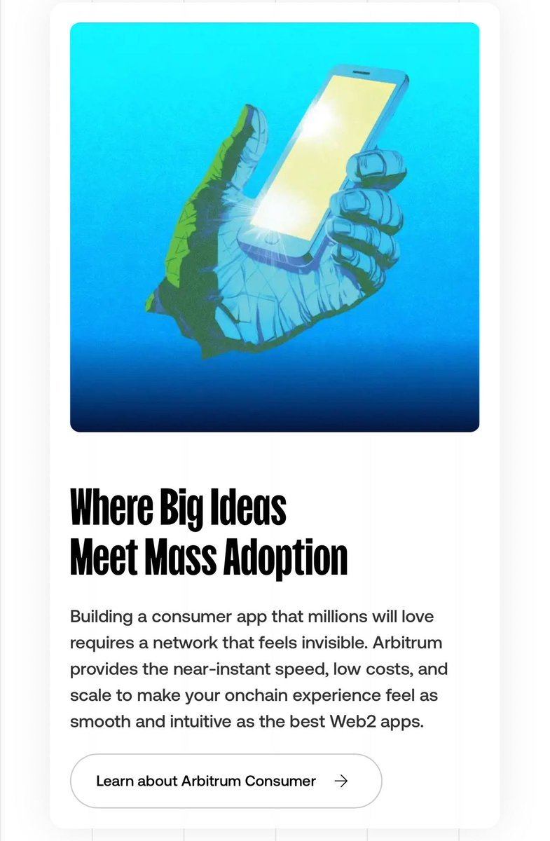 $ARB is where ambitious ideas turn into products that real users actually use.

<a href="/arbitrum/">Arbitrum</a>  stays focused on the fundamentals that drive mass adoption:

fast execution.
low fees.
infrastructure that works quietly in the background.

When the technology becomes invisible, user
