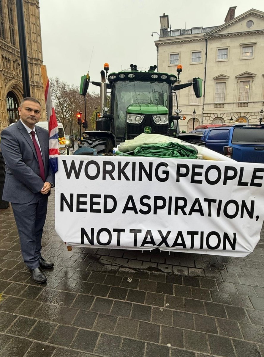 As the sign says ‘working people need aspiration, not taxation’

That’s why last night my <a href="/Conservatives/">Conservatives</a> colleagues and I voted against the Government’s hugely destructive Finance Bill, which aims to:

Implement the cruel Family Farm Tax putting thousands of farms across the