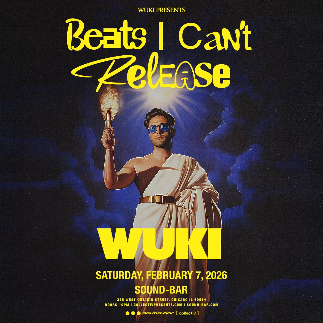 sound_bar's tweet image. Saturday, February 7th, 2026
BEAT I CAN’T RELEASE TOUR

Main Room
WUKI
Support DJs TBA

Ticket Purchase for Main Room Event
and Full Venue Access.
*** GUARANTEED ADMITTANCE

BUY NOW sound-bar.com

*** Table Reservations available.  For pricing information email…