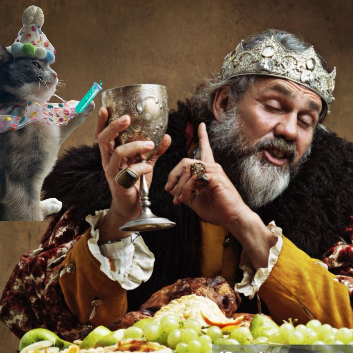walkupkitties's tweet image. the king's loyal royal advisor is being questioned after the king mysteriously fell ill after dinner this evening. surely it couldn't have been her..