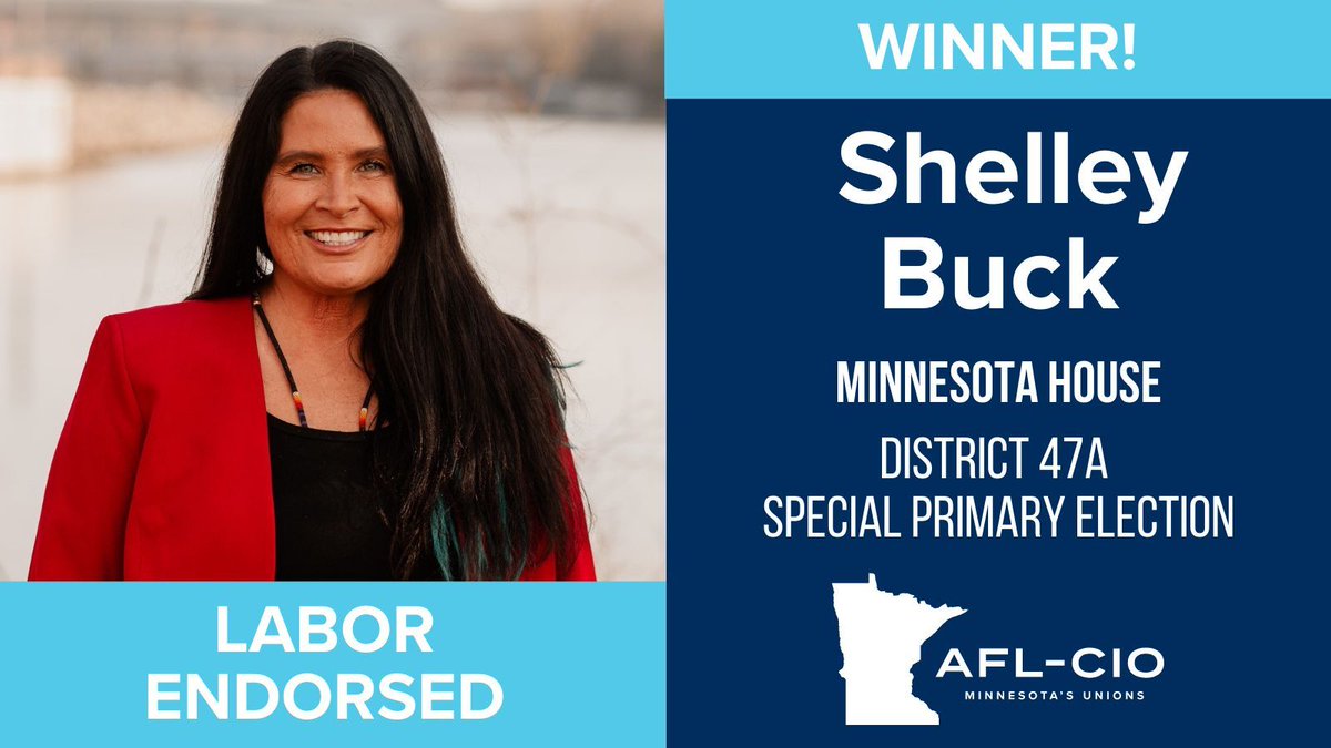 MNAFLCIO's tweet image. Congratulations to both our Labor-endorsed candidates who won their primaries, Meg Lugar-Nikolai in District 64A and Shelley Buck in District 47A! #mnleg #BetterInAUnion #LaborEndorsed