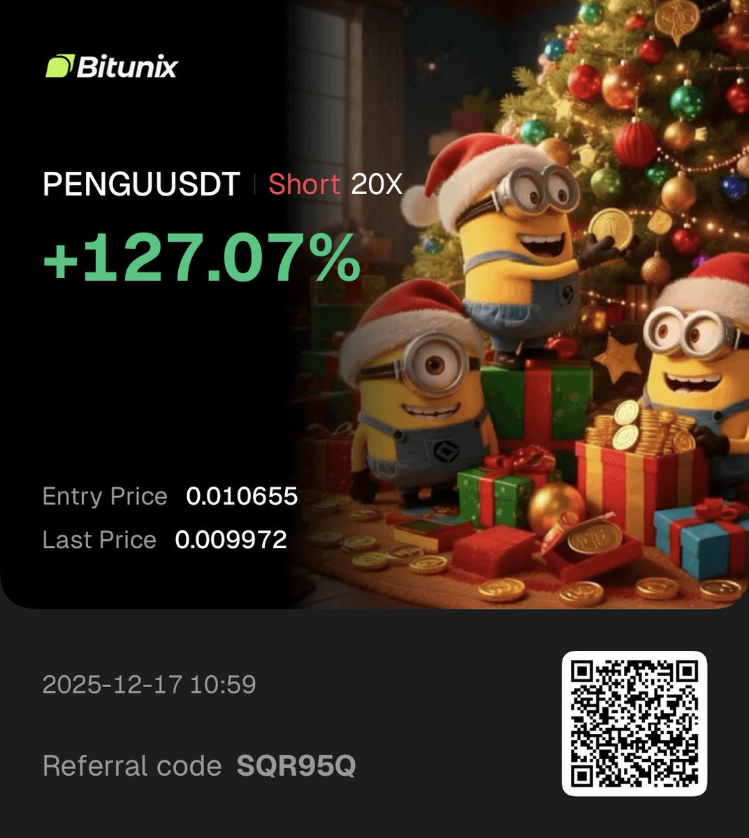 Closed my short too early but oh well $pengu