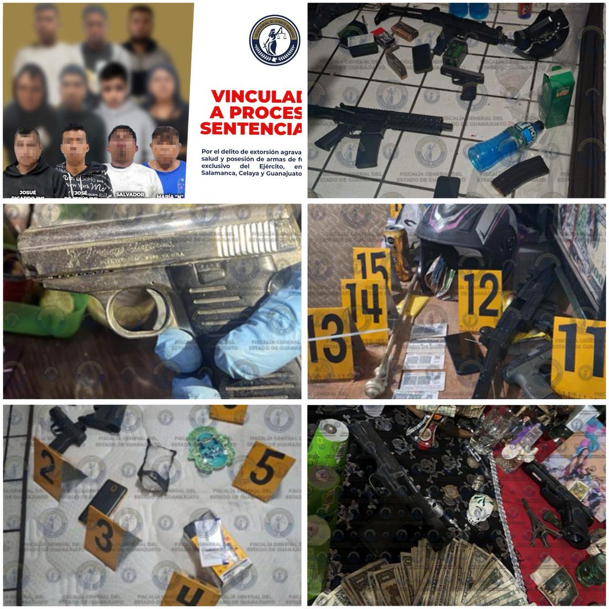 #SEGURIDAD #ESTADO | DESARTICULAN RED DE EXT0RSIÓN EN GUANAJUATO; 11 DETENIDOS EN CUATRO MUNICIPIOS🚨

La Fiscalía  desmanteló células crimin*les, logrando 11 detenciones, sentencias condenatorias y el aseguramiento de arm*s y evidencia clave.

➡️Más Info: asisucedeleon.mx/desarticulan-r…