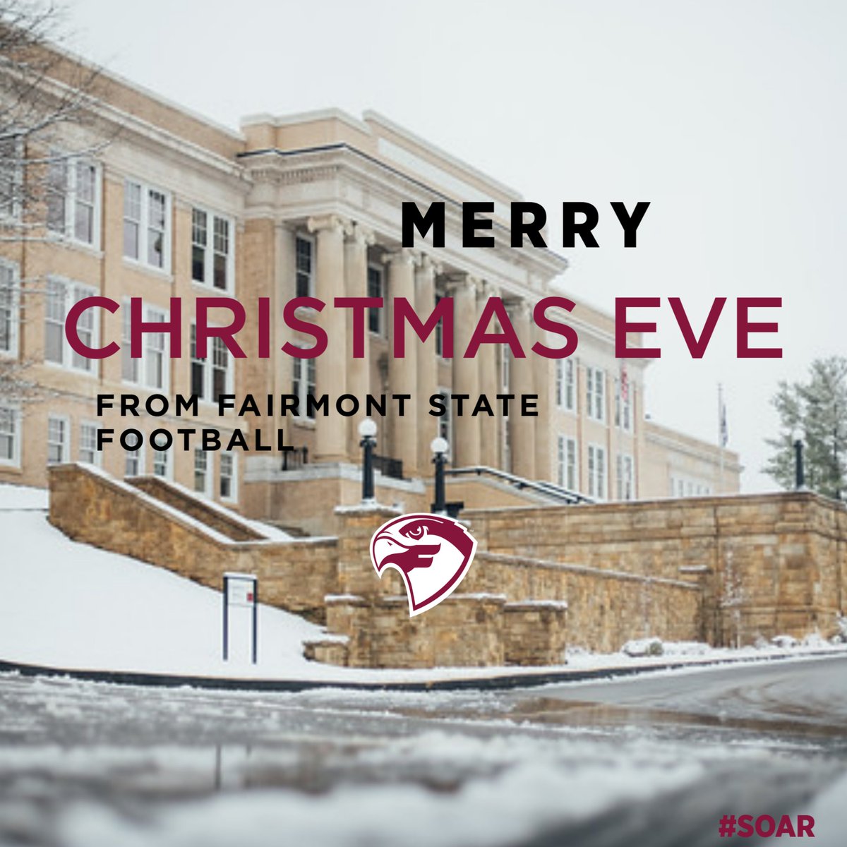 FairmontStateFB's tweet image. Merry Christmas Eve! #SOAR #FAST🎅