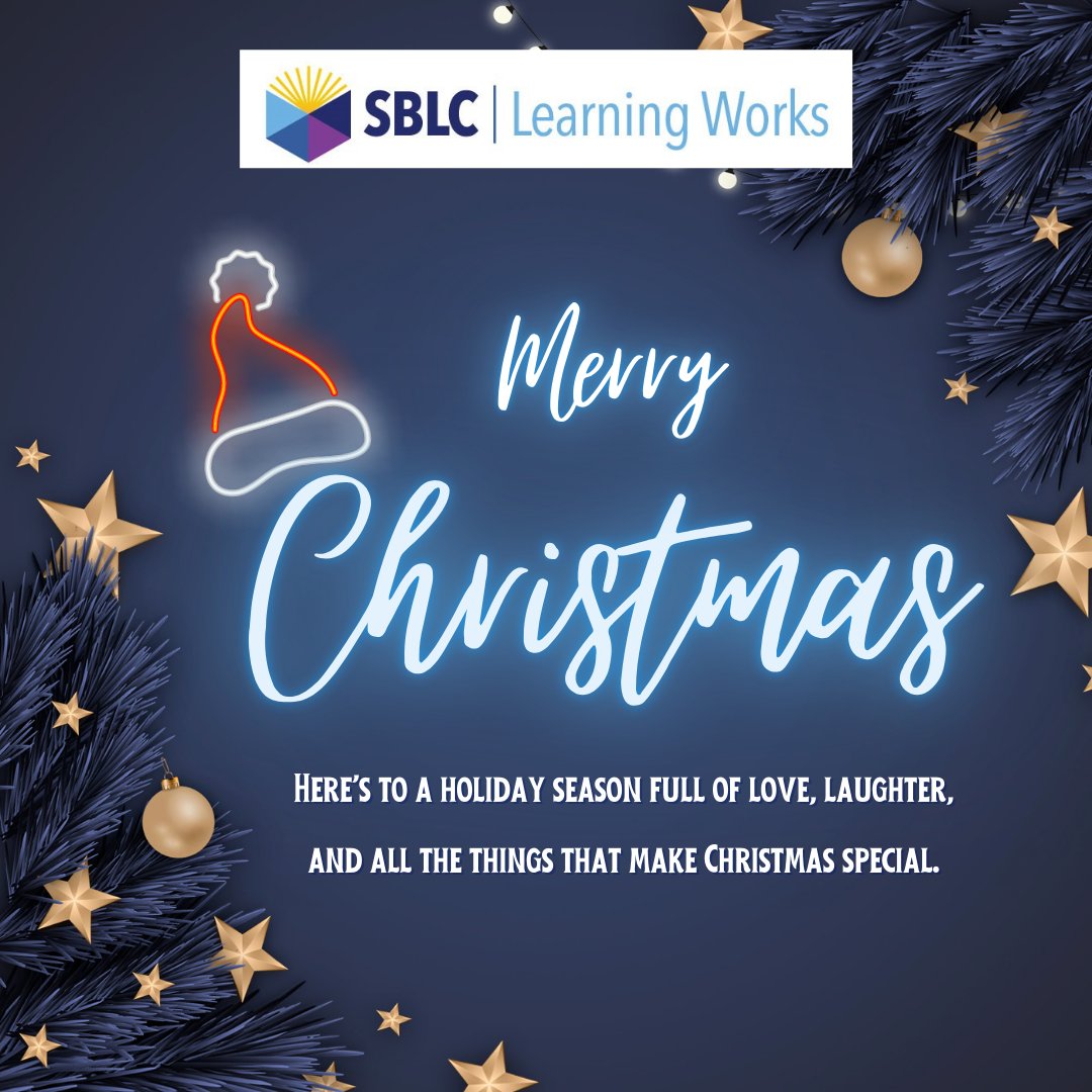 Merry Christmas from all of us at SBLC! 🎄✨
May your day be filled with warmth, peace, and moments that remind you of the power of hope and community. We are grateful for each learner, supporter, and partner who makes our mission possible. ❤️