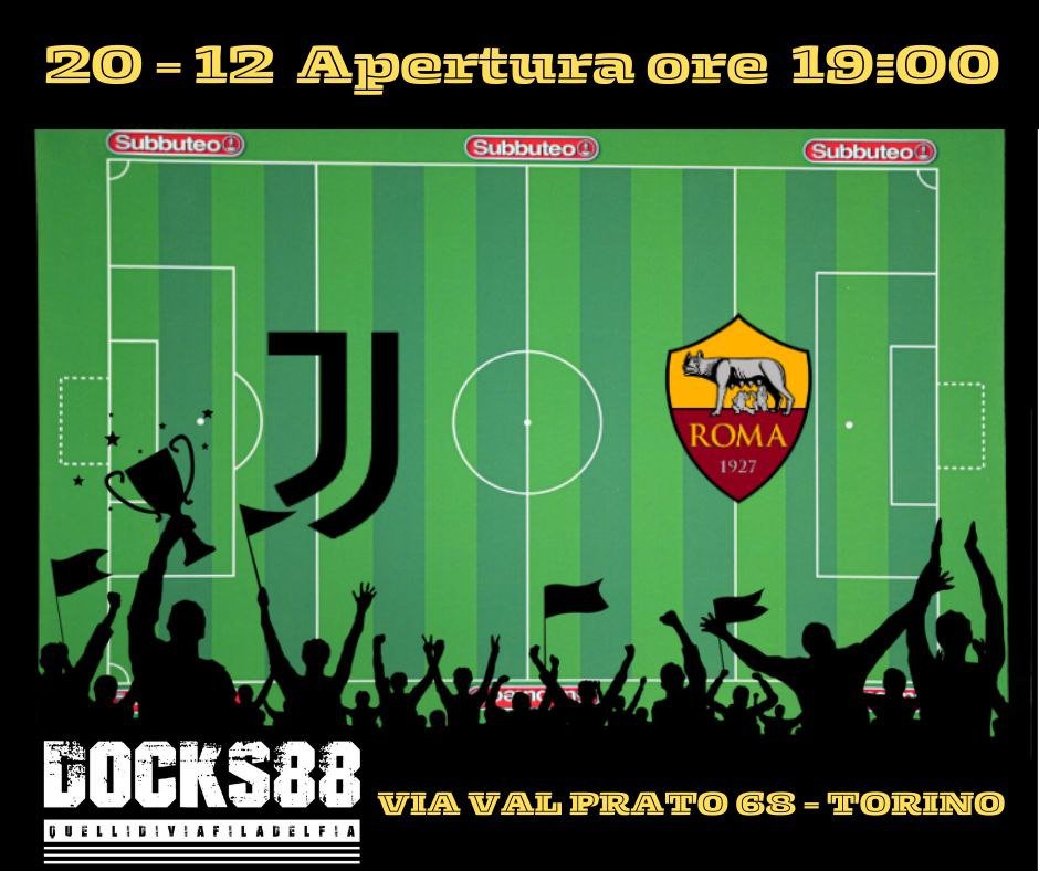 Sabato 20/12 ore 20:45

Juventus - Roma

Apertura sede ore 19:00