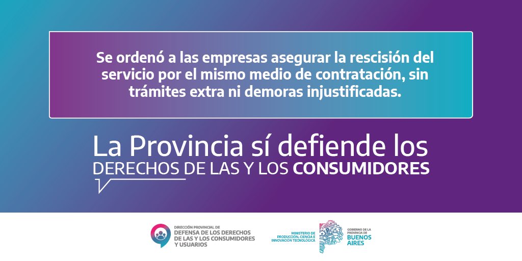 El Estado Provincial sancionó y multó a DirecTV y Telecentro por vulnerar los derechos de las y los consumidores.

La Provincia Sí defiende tus derechos.