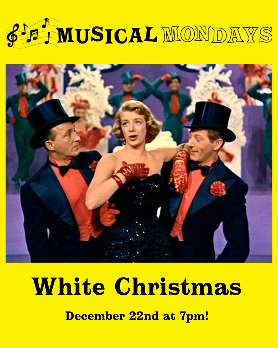 This Monday, don’t miss Irving Berlin’s WHITE CHRISTMAS, starring Bing Crosby, Danny Kaye, Rosemary Clooney, and Vera-Ellen, on the big screen in magnificent technicolor. Get your tickets now, and stay tuned for more #MusicalMondays in the new year! 🎶 

Angelikafilmcenter.com