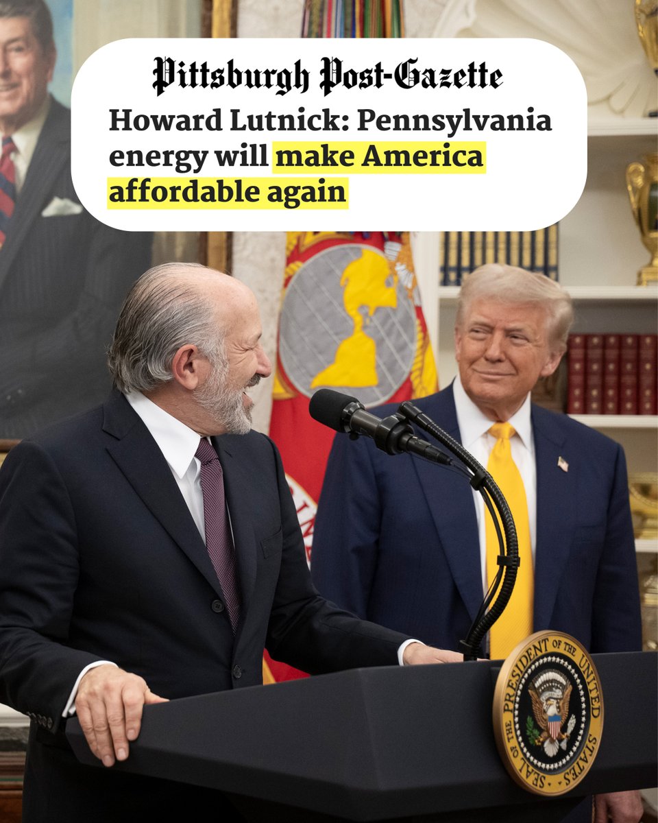 WhiteHouse's tweet photo. "Unlike the last administration, which foolishly restricted drilling, discouraged mining and treated American energy as some sort of shameful liability, the Trump administration recognizes it as a priceless national advantage." - @howardlutnick https://t.co/uepBx9csKv