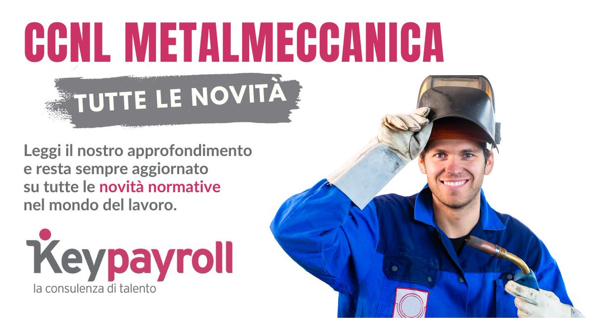 ⚙️ 𝐂𝐂𝐍𝐋 𝐌𝐞𝐭𝐚𝐥𝐦𝐞𝐜𝐜𝐚𝐧𝐢𝐜𝐢: 𝐜𝐨𝐬𝐚 𝐩𝐫𝐞𝐯𝐞𝐝𝐞 𝐢𝐥 𝐫𝐢𝐧𝐧𝐨𝐯𝐨?
👉Oltre all’introduzione di aumenti salariali, più #welfare e nuove tutele per famiglie e lavoratori, si aggiornano anche le regole su #formazione, orari e contratti.

👉keypayroll.it/ccnl-metalmecc…