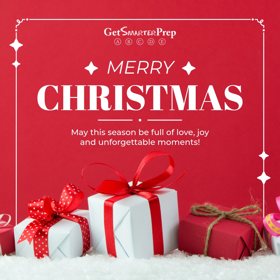 getsmarterprep's tweet photo. Merry Christmas from all of us at Get Smarter Prep! Enjoy your time with family and friends. 🎄 https://t.co/seoHvnduA0