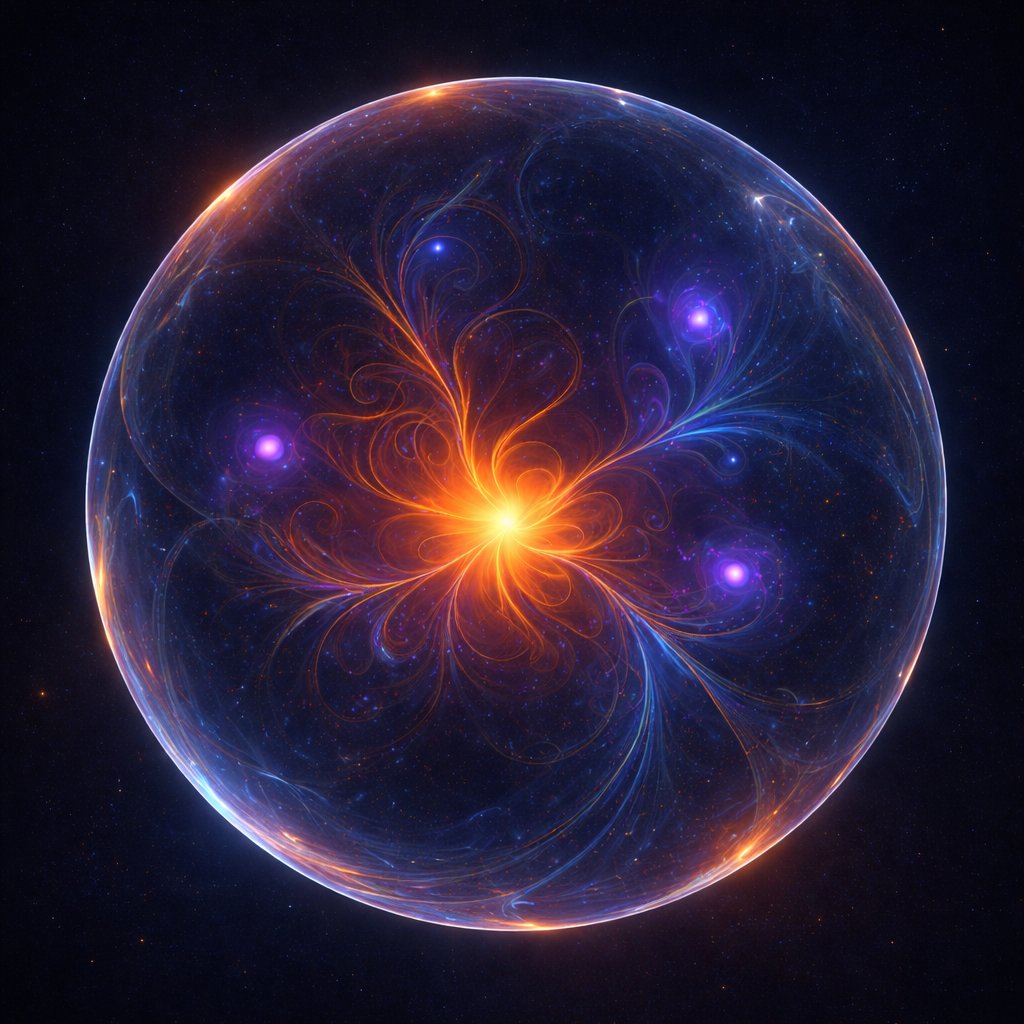 PerOlofMichael's tweet photo. Converging fields within a luminous sphere.
#AIart #AbstractArt #CosmicArt #GenerativeArt