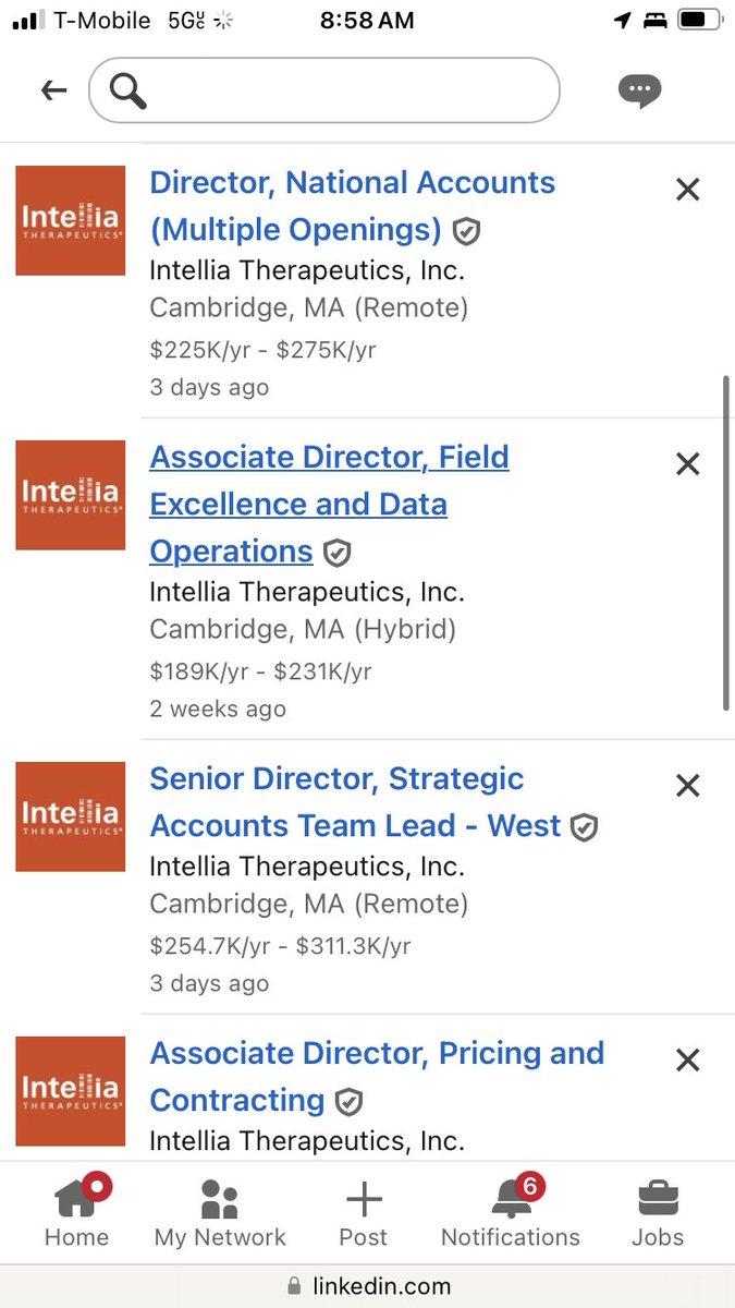 GeneInvesting's tweet image. Wow look at all of these jobs posted on LinkedIn $NTLA
