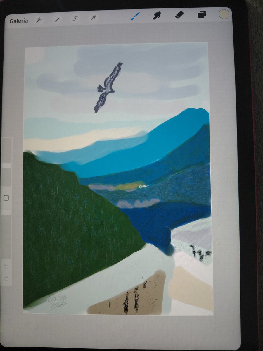 Creado con Procreate
Sierra de Guadarrama
Alabad al Señor,..
Él sana a los quebrantados de 
corazòn
y venda sus heridas
Él es quuen cubre de nubes los
cielos
el que prepara la lluvia para la
tierra...Salmo147:3-8
#art #feliztarde
#procreateart