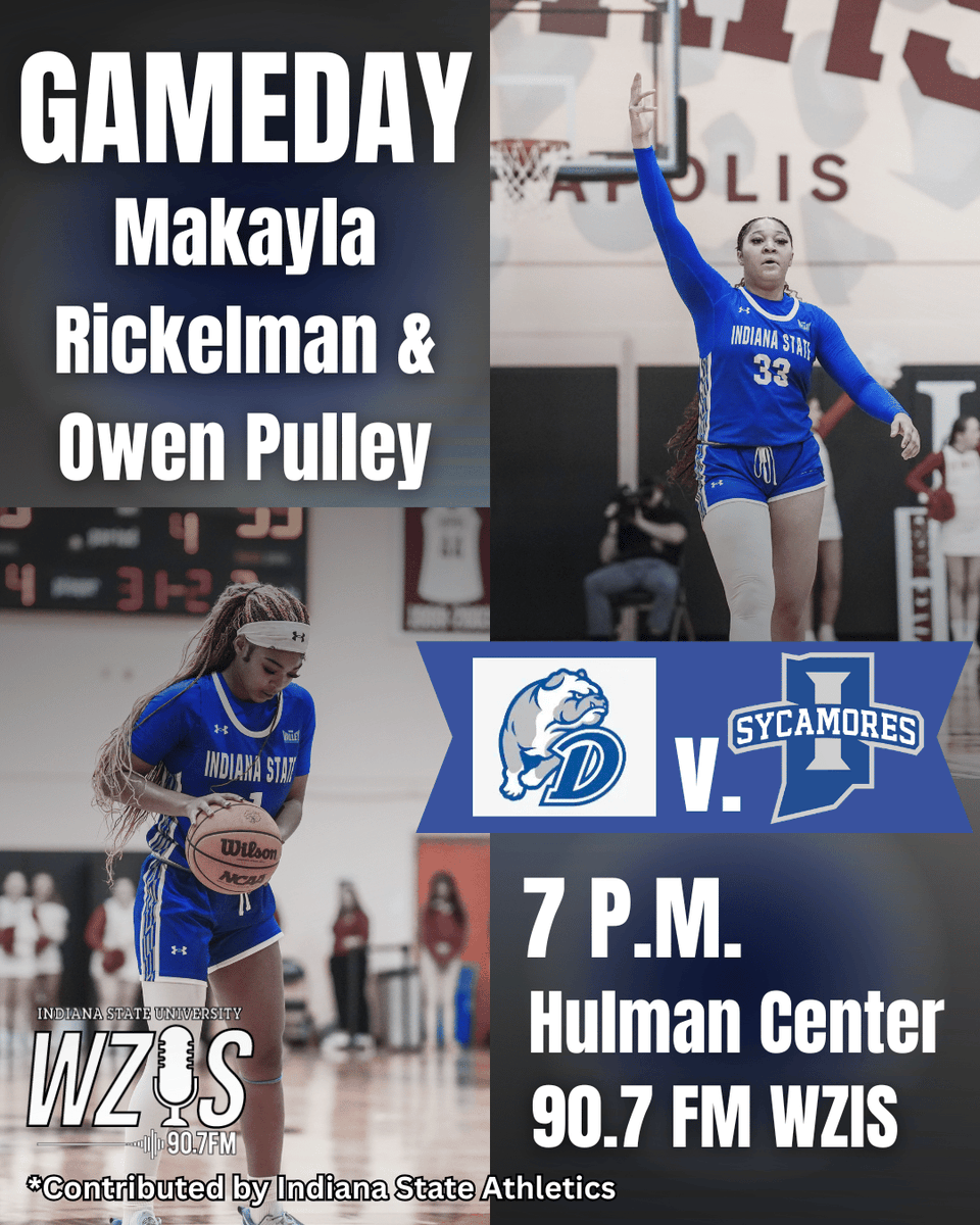 IT'S GAMEDAY!! Tune in on Z90.7 FM WZIS or the WZIS app as Makayla Rickelman and <a href="/owenpulleymedia/">Owen Pulley</a> bring you coverage as Indiana State takes on Drake in the first conference game of the season!!