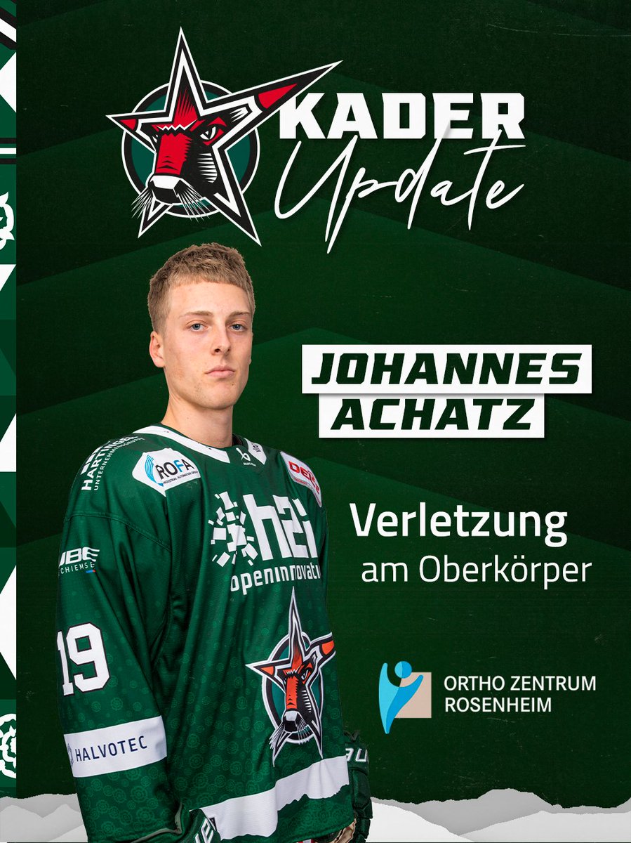starbulls's tweet image. Dieses Kaderupdate wird präsentiert vom Ortho Zentrum Rosenheim

Die Starbulls Rosenheim müssen in den kommenden Spielen auf Lukas Laub und Johannes Achatz verzichten.

Wir wünschen beiden Spielern eine schnelle und vollständige Genesung.

#starbulls #rosenheim #kaderupdate