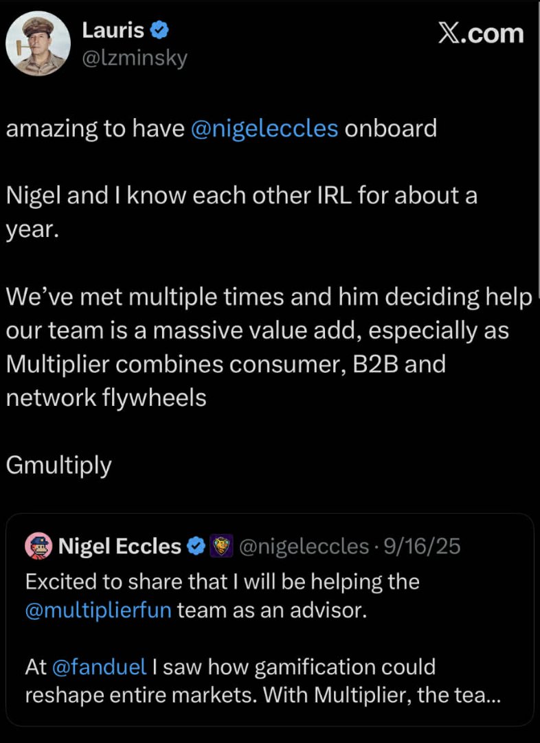 cryptoLaurinJ's tweet photo. @lzminsky @aldenx As late as Aug–Sep 2025, the founder publicly tweeted about active dev + onboarding advisors.
 
Since then: maintenance, blocked withdrawals, wiped channels. I’m not alleging intent—asking for 
transparency + a clear path to withdrawals/refunds.
@nigeleccles https://t.co/3luxKBSyjC