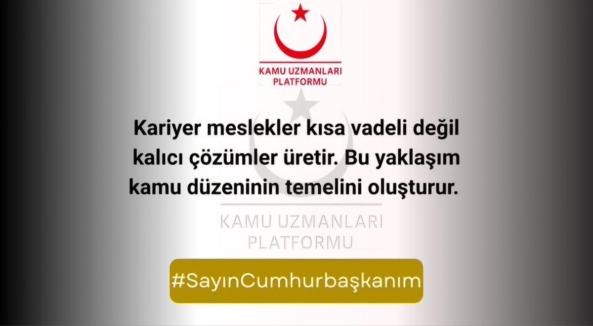 Merkez kariyer uzmanları, yalnızca görev yapan değil devlet aklını uygulamaya taşıyan kamu görevlileridir. Bu birikimin zayıflaması karar kalitesini doğrudan etkiler.
 #SayınCumhurbaşkanım