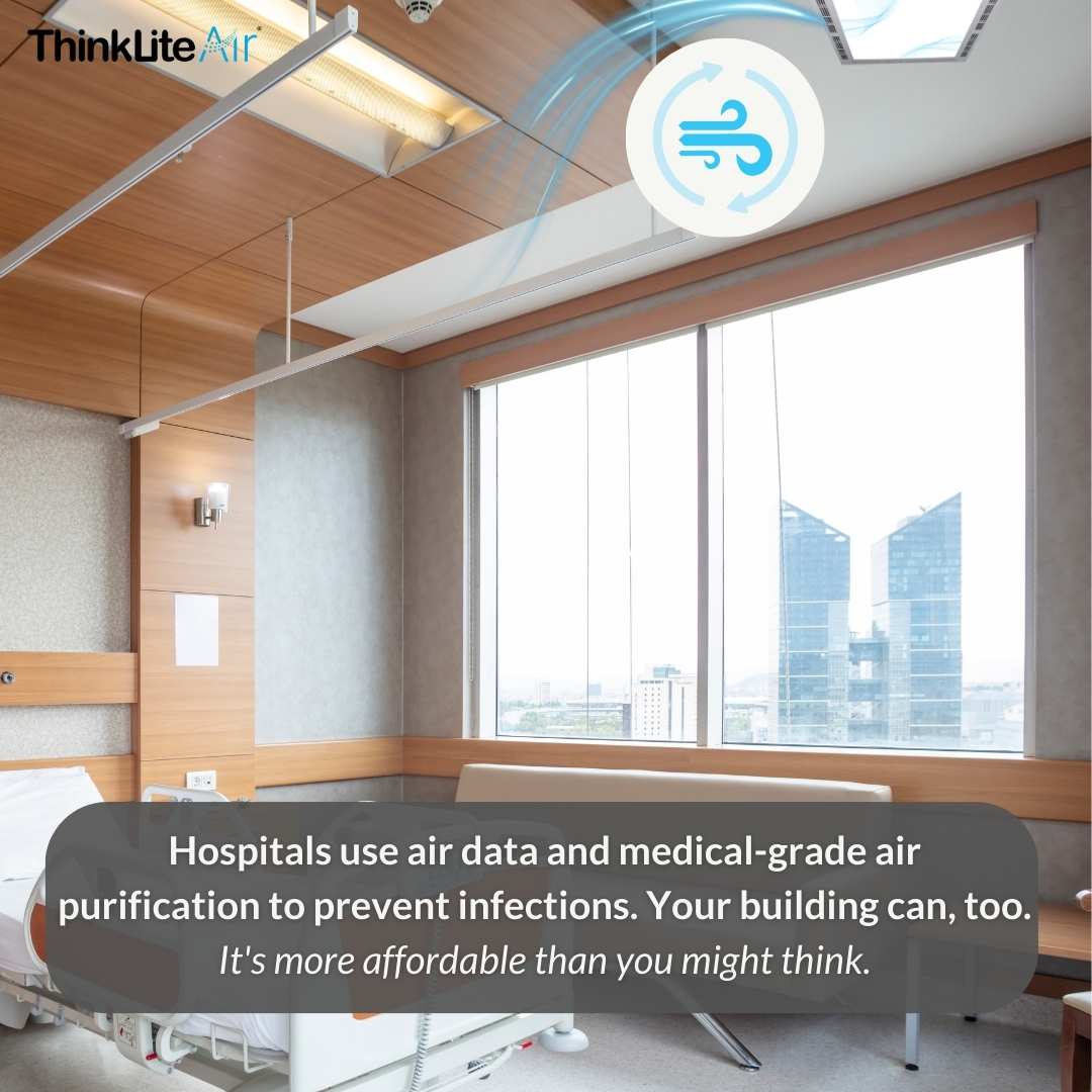 Healthcare facilities use continuous IAQ monitoring to reduce infections.

ThinkLite Air brings hospital-level air monitoring and purification to any building with the Flair, Airlytics, and Health Index.

Learn more: thinklite.com/flair/

 #IAQ #HealthyBuildings @ThinkLiteAir