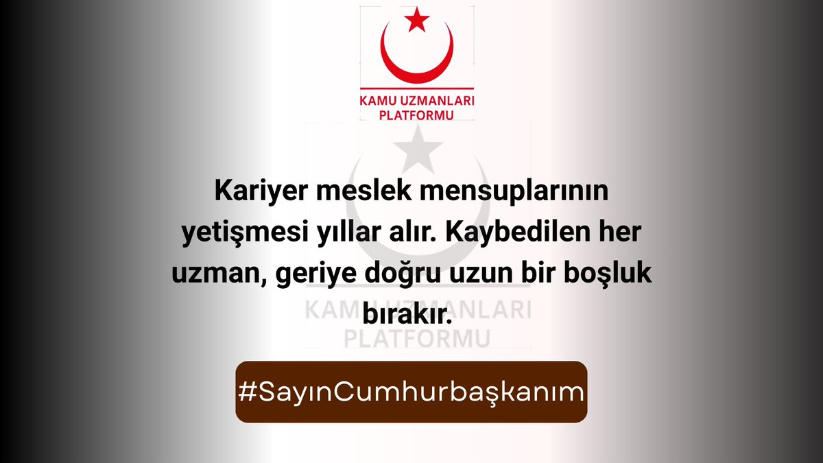 ticaretuzmder's tweet photo. Kariyer meslek mensuplarının yetişmesi yıllar alır. Kaybedilen her uzman, geriye doğru uzun bir boşluk bırakır. #SayınCumhurbaşkanım https://t.co/xU2G3v1L7P